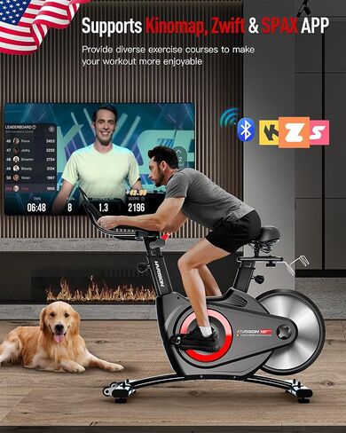 HARISON Electromagnetic Exercise Bike with Bluetooth, Workout Bike with 2 in 1 LED Display for Resistance Control and Data Record, Stationary bike for Home Gym 400 LBS Capacity, 36-Level Resistance in Saudi Arabia