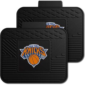 FANMATS 9358 New York Knicks 2-Piece Heavy Duty Vinyl Car Mat Set, Front Row Floor Mats, All Weather Protection, Universal Fit, Deep Resevoir Design