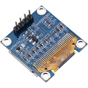 MECCANIXITY 0.96inch LCD Screen Module with Soldered 4 Pins 128x64 Resolution Display I2C IIC Communication Display,Yellow and Blue Display Color