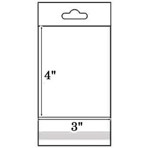 888 Display® - 200 Bags of Ultra Clear Treat, Bakery, Candle, soap, Cookie Bags w/Adhesive Seal (3"x4" - 200 Count, Ultra Clear w/White Hanging Header)