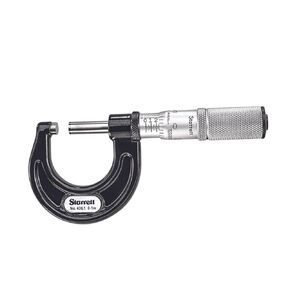 Starrett Outside Micrometer with One-Piece Spindle, Satin Chrome Finish and Tapered Frame - Quick and Easy Adjustment, 0-1" Range, .0001" Graduations - T436.1XFL-1