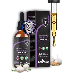 Organic Garlic Tincture - Immune Support, Source of Antioxidants - 2.32 oz / 60ml, Vegan, Manufactured in The USA