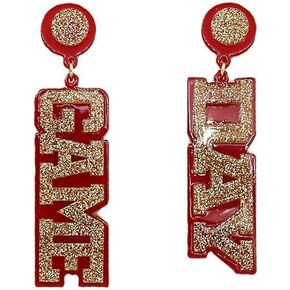 Game Day Acrylic Earrings for Women Cheer Fan Gifts Acrylic Football Earrings Game Day Accessories Team Sports Fan Earrings