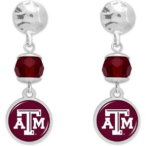 From the Heart Texas A&M Aggies Ivy Crystal Silver Earrings Jewelry Gift TAMU