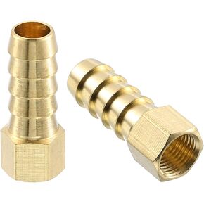 uxcell 2 Pcs Brass Hose Barb Fitting, 1/2" Bard x 3/4" NPT Female Brass Barb Pipe Fitting Adapter for Connect Pipes Mechanical Devices Plumbing Equipment