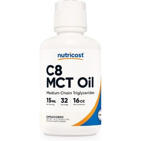 Nutricost C8 MCT Oil 16oz - Keto, Paleo, Non-GMO
