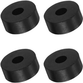 4Pcs Rubber Isolation Pads OD 1" (25mm) ID 0.4"(10mm) Thick 0.4"(10mm) Black Round Rubber Washer Anti Mechanical Damping Pads