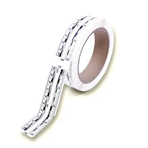 Ruler – Adhesive Backed Decal on a Roll – Fractional/Metric – 4 Inch (10 Centimeter) Long – Left to Right – 200 per Roll – White