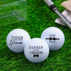 HyDren 3 Pcs Wedding Golf Balls Father of The Groom Gift Set Wedding Gifts Wedding Keepsake for Father Dad Men Wedding Favors Golf Balls from Son Groom