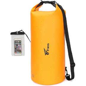 8 Fans Dry Bag Backpack Waterproof,30L Roll Top Bag with Phone Case, Perfect for Floating,Travel,Swimming,Boating,Kayaking,Camping,and Beach Activities(Air Release Valves, Orange)
