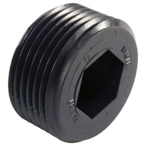 Caplugs TH-5 TH Series – Plastic Hex Socket Threaded Plug, 80 Pack, Black HD-PE, NPT Thread Size 3/8"-18 Temporary Use, Low Pressure Testing & in-Plant Processes, Oil & Heat Resistant (ZTH51KA1)