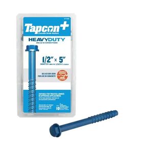 Tapcon+ 1/2 in. x 5 in. Heavy Duty Screw Anchors 10CT, Blue