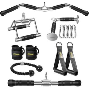 مجموعة ملحقات LAT المنسدلة، ملحقات آلة الكابلات مع شريط منسدل مجعد، تناسب معظم آلات الصالة الرياضية، مصنوعة من الفولاذ الصلب عالي التحمل in Kuwait