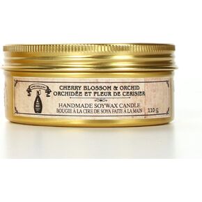 Hosley Cherry Blossom Floral Scent Survival Candle Metal Tin Filled Low Burn Ideal Gift for Everyday Use, Wedding, Special Events, Aromatherapy, Spa, Reiki, Meditation, Bathroom Setting P1