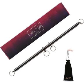 TMEOIIPY Expandable Black Pilates Spreader Bar Set Sports with Flocking Bag Aid Training Fitness Gear,Home Gyms Yoga Gifts
