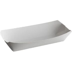 Angel's Peel Lounge Paper Hot Dog Tray Pack of 100 Disposable Serving Tray Ideal for Festival, Carnival and Concession Stand-Heavy Duty, Grease Resistant (White)