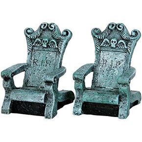 Lemax Spooky Town Tombstone Chairs, Set of 2 #34615