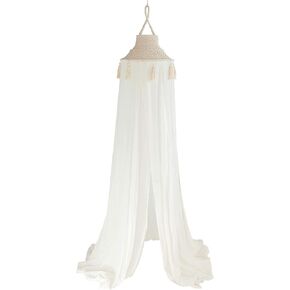 Creative Co-Op White Cotton Macramé Canopy with Tassels Wall Hangings