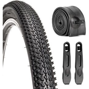Replacement Bike Tire -26’’x1.95’’,26’’x2.25’’, 27.5’’x2.1’’, 27.5’’x2.2’’, and 29’’x2.2’’ Durable Folding Mountain Bike Tire - 60 TPI Bicycle Tires with Inner Tubes and Tire Levers