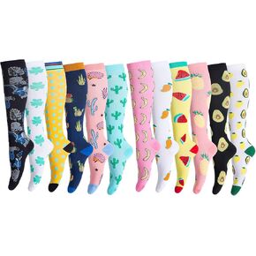 جوارب ضغط لطيفة من LEOSTEP للدورة الدموية للنساء، جوارب عالية للركبة تدعم الممرضات، الرياضة، ركوب الدراجات، المشي لمسافات طويلة، الجري in Kuwait