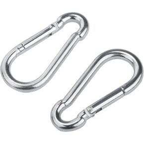 Stainless Steel Spring Snap Hook Carabiner 304 Stainless Steel Clips Compatible with Bowflex Home Gym Accessories for LAT/Tricep Pull Down and Leg Extensions Machine 2.38" Set of 2