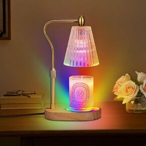 Candle Warmer Lamp with RGB Mode,8 Colors LED Changing,Electric Candle Warmer with Timer Dimmer Adjustable Height,Mothers Day Gifts,Vintage Home Decor for Scented Jar Candles