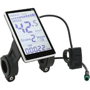 Pissente Ebike Speedometer Electric Bike LCD Control Panel,Electric Meter,Screen Data Display Meter Electric Bike LCD Meter Cycling Accessories
