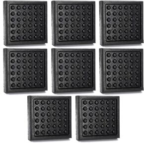 8 Pack Non Slip Exercise Equipment Mat, 4 x 4 x 0.8 Inch Noise Reduction Mat for Treadmill, Heavy Duty Treadmill Mat for Rubber Pad Hardwood Floors Carpet Protection