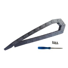 Black Plastic Cable Wire Carrier Drag Chain 1M Length for CNC/3D Printing, with End Connectors - Bridge Type (Non - openable)