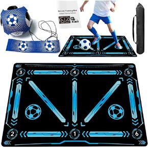 Soccer Training Equipment,Soccer Training Mat Improve Strength,Agility and Coordination,Anti-Slip Silent Absorption Soccer Footwork Training Mat