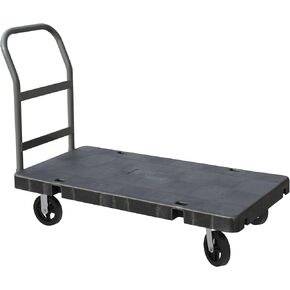 Akro-Mils R90282A1012 30-Inch-W and 60-Inch-L 8-Inch Mold-On Rubber Casters VERSA/Deck Plastic Platform Truck with 1 Crossbar Swayback handle