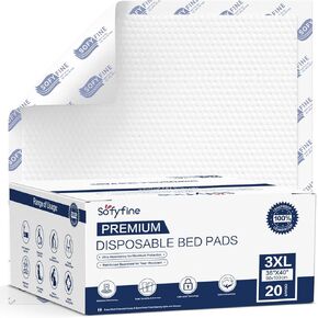 150 Gram Heavy Duty Chucks 40"x36" Disposable Tear Resistant Adult Incontinence Bed Pads,3XL Extra Large Thicken Puppy Pee Pad,10X Super Absorbency 360 Lb Transfer[20 Pads]