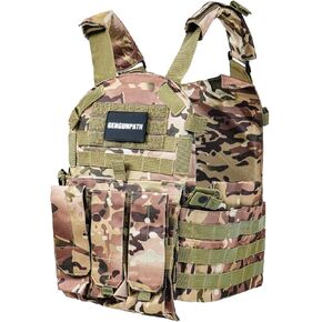 Tactical Vest for Outdoor, Adjustable Breathable Weighted Vest for Training(Camouflage)