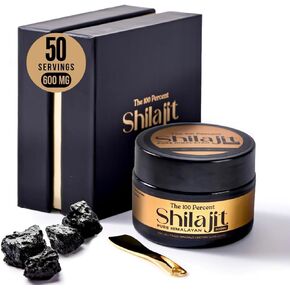 Pure Himalayan Shilajit for Men & Women 600mg, 50 Servings - Gold Grade, Lab Test Included, Maximum Potency Fulvic Acid with 85+ Trace Minerals Extracted from Highest Altitude in Saudi Arabia