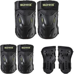 SONKE Youth/Kids Knee Elbow Pads, Wrist Guards for 3-15 Years, Child Protective Gear Set for Roller Skating, Cycling, Scooter, Skateboarding, BMX and Multi Sports