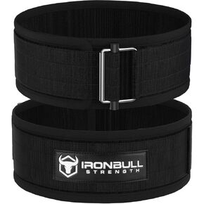 Lifting Belt for Weightlifting, Cross-Training, Olympic Lifting & Bodybuilding | Auto-Lock Padded Nylon Back Support for Squats, Deadlifts Bench Press, Gym, Workout (All Black, Medium)