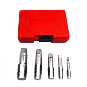 5Pcs NPT Tap Sets,1/8", 1/4", 3/8", 1/2", 3/4" NPT Threading Taps Hand Tools for DIY Various Plumbers Mechanics Thread Cutting