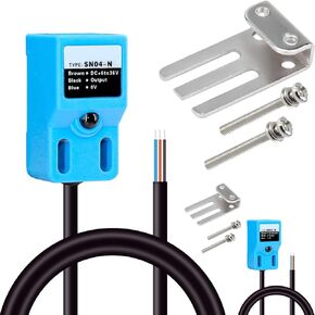 2pcs DC 6-36V Inductive Proximity Sensor Switch SN04-N 4mm Approach Detect Square Inductive Sensor 300mA Auto Leveling Sensor NPN NO 3-Wire with 2PCS Bracket
