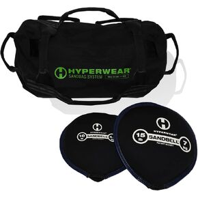 HYPERWEAR Adjustable Sandbag System - Heavy-Duty Workout Sandbags with Handles and Pre-Filled SandBells (25lb, 40lb, 80lb, 160lb)