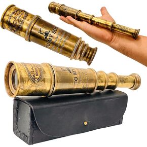 ALADEAN Vintage Pirate Spyglass مقاس 16 بوصة - هدية ملهمة للابن من الأم والأب | التخرج، عيد الميلاد، عيد الميلاد، المعمودية | هدية عاطفية من الأب إلى الابن