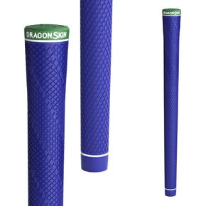 [DragonSkinGrip Golf] 360 Green Cap Calm Standard [60 Round] - Patented the blocked pattern design with the 3D CAD | TPC-Infused for Ultimate Softness | All-Weather Performance | Ergonomic Convex Butt End | Anti-Slip Dragon Scale Texture with the spiral b