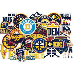 25 PCS Denver American Nuggets Basketball Stickers for Water Bottle, Laptop, Bicycle, Computer, Motorcycle, Travel Case, Car Decal Decoration Sticker