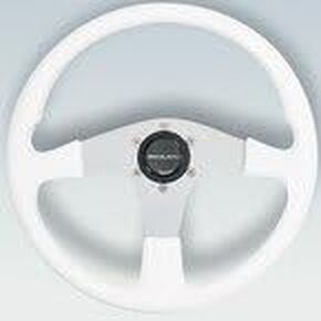 Uflex Corse-W/S Corse Steering Wheel - White Grip with Silver Spokes, 13.8" (350 mm)