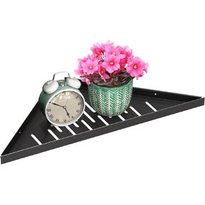 Wall Corner Shelf (2 Pc_Large_blk) - Sleek, Stylish Aluminum Corner Wall Shelf for Bathroom, Living Room, Kitchen & Bedroom- Durable, Easy to Install Corner Shelves Wall Mounted-Shelf for Wall Corner