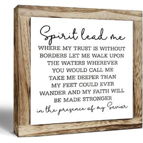 Rustic Wood Sign, Spirit Lead Me Sign, Wooden Plaques Sign Table Decor, Small Wooden Box Sign, Desk Decor Art, Worship Song Sign, Home Decor Accent, Office Decor, Spiritual Decor Sign