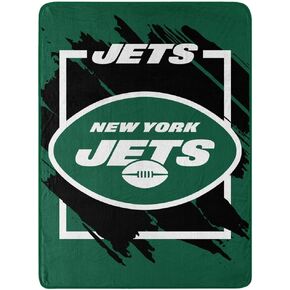 Northwest The Company New York Jets Blanket 46x60 Micro Raschel Dimensional Design Rolled