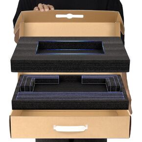 Laptop Shipping Box with Protection Foam, Cardboard Laptop Box for Shipping, Laptop Shipping Boxes for 11"-17