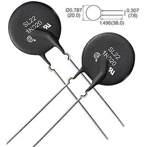 SL22 1R020-B (Pack of 2) NTC THERMISTOR,ICL 1 OHM 20% 20A 22MM, (Also SG100, SG301) Y