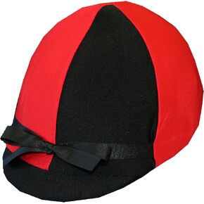 Equestrian Riding Helmet Cover - Red and Black