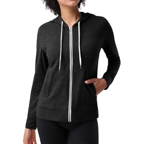 Pioneer Camp Women's Full Zip Up Workout Hoodie Soft Lightweight Hooded Sweatshirts Sweat Jacket Athletic Gym Yoga Casual